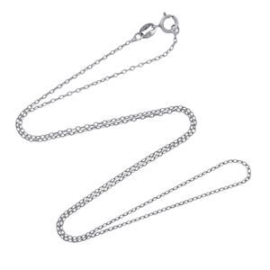 Estate Italy Sterling Silver 925 1.1mm Cable Chain Necklace 18"
